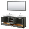 Custom image for Dark Gray with Polished Chrome Trim / White Quartz, Rectangular Sink / 70