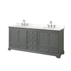 Custom image for Dark Gray with Polished Chrome Trim / White Quartz, Rectangular Sink / No Mirror