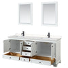 Custom image for White with Matte Black Trim / Carrara Cultured Marble, Rectangular Sink / 24