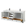 Custom image for White with Matte Black Trim / Carrara Cultured Marble, Rectangular Sink / No Mirror