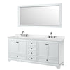 Custom image for White with Matte Black Trim / Carrara Cultured Marble, Rectangular Sink / 70