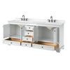 Custom image for White with Matte Black Trim / Carrara Cultured Marble, Rectangular Sink / No Mirror