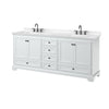 Custom image for White with Matte Black Trim / Carrara Cultured Marble, Rectangular Sink / No Mirror