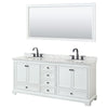 Custom image for White with Matte Black Trim / White Carrara Marble, Oval Sink / 70