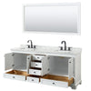 Custom image for White with Matte Black Trim / White Carrara Marble, Rectangular Sink / 70