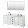 Custom image for White with Matte Black Trim / White Carrara Marble, Rectangular Sink / 70