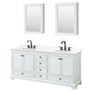Custom image for White with Matte Black Trim / Giotto Quartz, Rectangular Sink / Medicine Cabinets