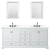 Custom image for White with Matte Black Trim / White Cultured Marble, Rectangular Sink / 24