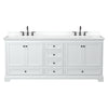 Custom image for White with Matte Black Trim / White Cultured Marble, Rectangular Sink / No Mirror