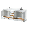 Custom image for White with Matte Black Trim / White Cultured Marble, Rectangular Sink / No Mirror