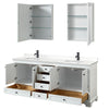 Custom image for White with Matte Black Trim / White Quartz, Rectangular Sink / Medicine Cabinets