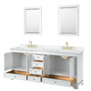Custom image for White with Brushed Gold Trim / Carrara Cultured Marble, Rectangular Sink / 24