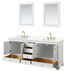 Custom image for White with Brushed Gold Trim / Giotto Quartz, Rectangular Sink / 24