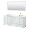 Custom image for White with Brushed Gold Trim / Giotto Quartz, Rectangular Sink / 70