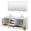 Custom image for White with Brushed Gold Trim / White Quartz, Rectangular Sink / 70
