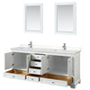 Custom image for White with Polished Chrome Trim / Carrara Cultured Marble, Rectangular Sink / 24