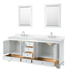 Custom image for White with Polished Chrome Trim / Carrara Cultured Marble, Rectangular Sink / 24