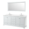 Custom image for White with Polished Chrome Trim / Carrara Cultured Marble, Rectangular Sink / 70