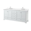 Custom image for White with Polished Chrome Trim / Carrara Cultured Marble, Rectangular Sink / No Mirror