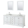 Custom image for White with Polished Chrome Trim / White Carrara Marble, Rectangular Sink / 24