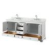 Custom image for White with Polished Chrome Trim / White Carrara Marble, Rectangular Sink / No Mirror
