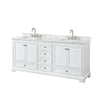 Custom image for White with Polished Chrome Trim / White Carrara Marble, Rectangular Sink / No Mirror