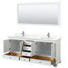 Custom image for White with Polished Chrome Trim / Giotto Quartz, Rectangular Sink / 70