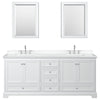 Custom image for White with Polished Chrome Trim / White Cultured Marble, Rectangular Sink / Medicine Cabinets