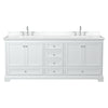 Custom image for White with Polished Chrome Trim / White Cultured Marble, Rectangular Sink / No Mirror