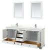 Custom image for White with Polished Chrome Trim / White Quartz, Rectangular Sink / 24