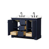Custom image for Dark Blue with Matte Black Trim / Carrara Cultured Marble / No Mirror