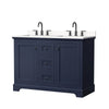 Custom image for Dark Blue with Matte Black Trim / Carrara Cultured Marble / No Mirror