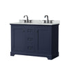 Custom image for Dark Blue with Matte Black Trim / White Carrara Marble / No Mirror