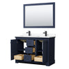 Custom image for Dark Blue with Matte Black Trim / White Cultured Marble / 46