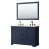 Custom image for Dark Blue with Matte Black Trim / White Cultured Marble / 46