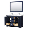 Custom image for Dark Blue with Polished Chrome Trim / White Cultured Marble / 46