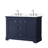 Custom image for Dark Blue with Polished Chrome Trim / White Cultured Marble / No Mirror