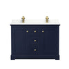 Custom image for Dark Blue with Brushed Gold Trim / Giotto Quartz / No Mirror