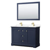 Custom image for Dark Blue with Brushed Gold Trim / White Cultured Marble / 46