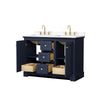Custom image for Dark Blue with Brushed Gold Trim / White Cultured Marble / No Mirror