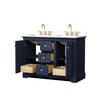 Custom image for Dark Blue with Brushed Gold Trim / White Quartz / No Mirror