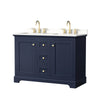 Custom image for Dark Blue with Brushed Gold Trim / White Quartz / No Mirror
