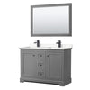 Custom image for Dark Gray with Matte Black Trim / Carrara Cultured Marble / 46