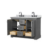 Custom image for Dark Gray with Matte Black Trim / White Carrara Marble / No Mirror