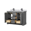 Custom image for Dark Gray with Matte Black Trim / White Carrara Marble / No Mirror