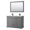 Custom image for Dark Gray with Matte Black Trim / White Cultured Marble / 46