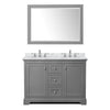Custom image for Dark Gray with Polished Chrome Trim / White Carrara Marble / 46