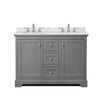 Custom image for Dark Gray with Polished Chrome Trim / White Carrara Marble / No Mirror