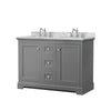 Custom image for Dark Gray with Polished Chrome Trim / White Carrara Marble / No Mirror