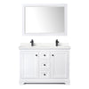 Custom image for White with Matte Black Trim / Carrara Cultured Marble / 46